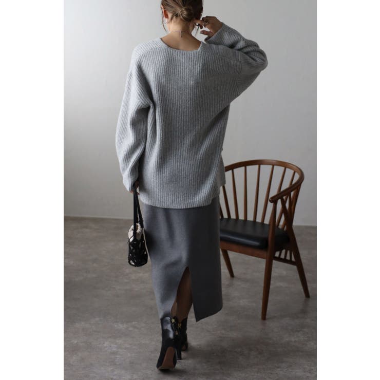 片畦編みヤーンVネックニット 88-003412 | BONJOUR SAGAN | 詳細画像13 