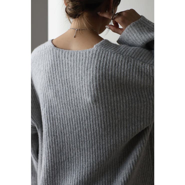 片畦編みヤーンVネックニット 88-003412 | BONJOUR SAGAN | 詳細画像16 