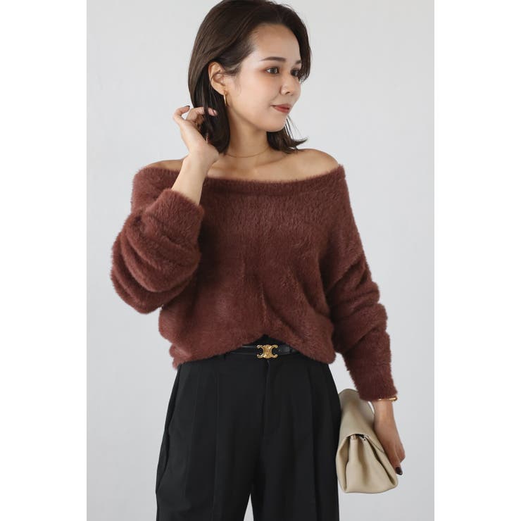 フェザーオフショルニットトップス 88-004399 | BONJOUR SAGAN | 詳細画像1 