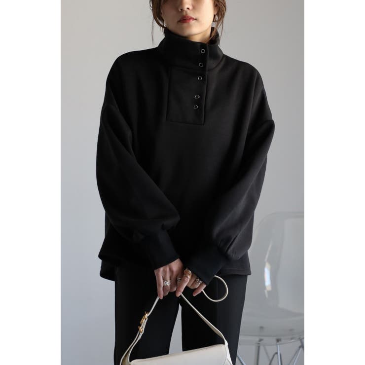 BLACK | アンチピリング加工裏起毛ハイネックプルオーバー 88-004669 | BONJOUR SAGAN