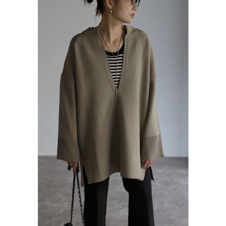 ディープVネックダンボールプルオーバー/BEIGE/ | BONJOUR SAGAN | 詳細画像14 