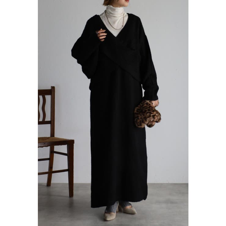 セーター付きディープVネックニットワンピース 88 002360 | BONJOUR SAGAN | 詳細画像18 