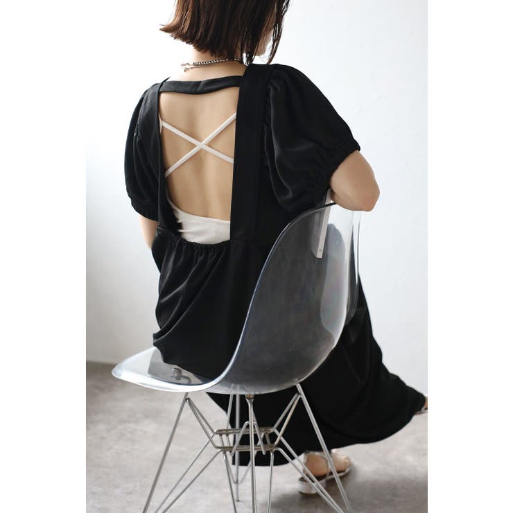 バックオープンパフスリーブコクーンワンピース 77-002538 | BONJOUR SAGAN | 詳細画像1 