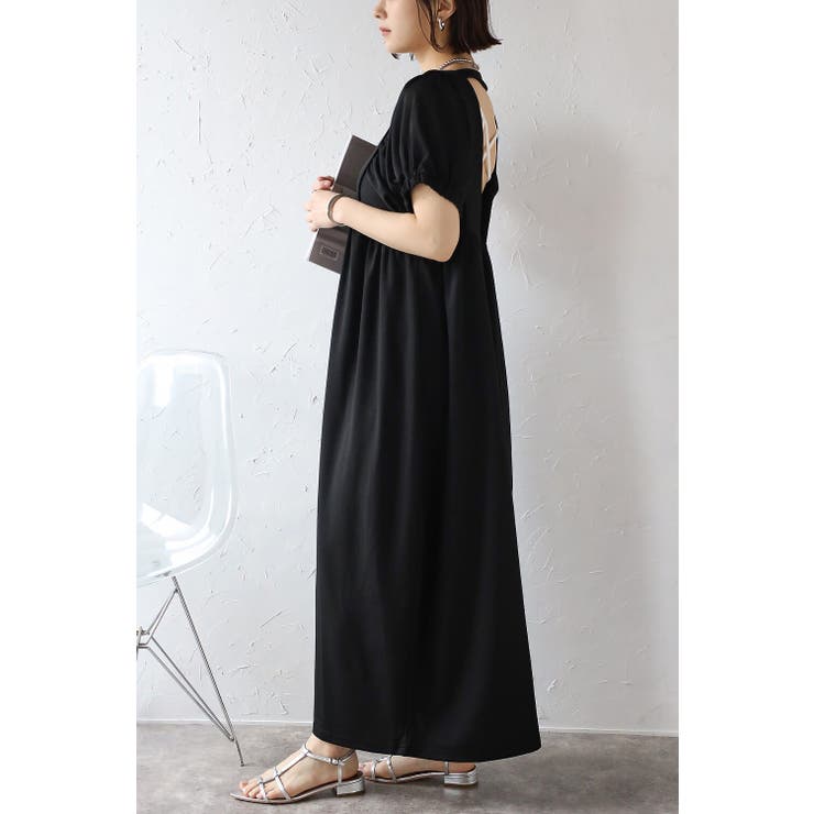 バックオープンパフスリーブコクーンワンピース 77-002538 | BONJOUR SAGAN | 詳細画像3 