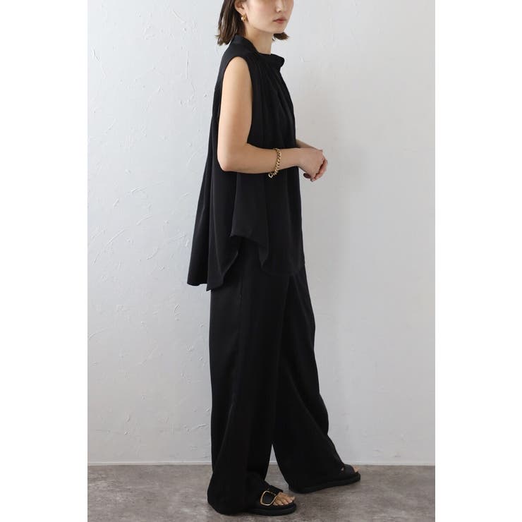 マットサテンノースリブラウス×パンツセットアップ 77-003664 | BONJOUR SAGAN | 詳細画像6 