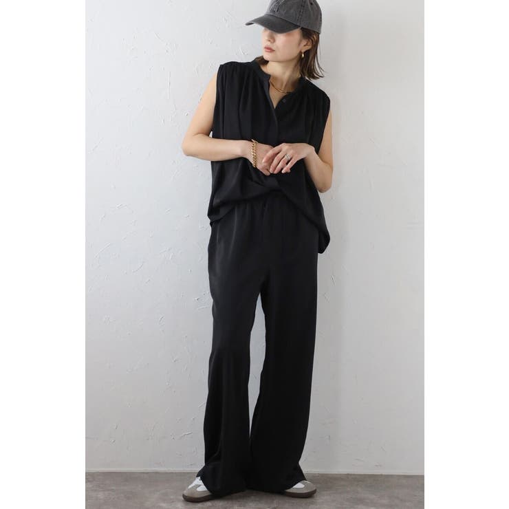 マットサテンノースリブラウス×パンツセットアップ 77-003664 | BONJOUR SAGAN | 詳細画像10 