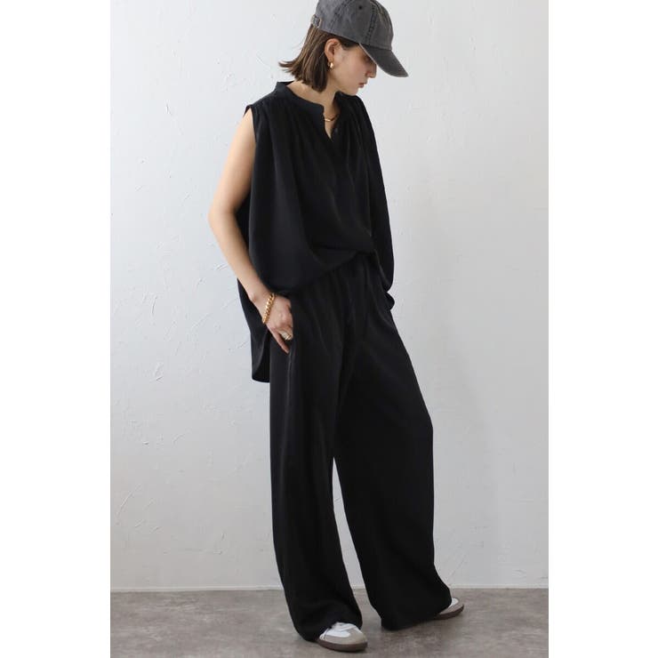 マットサテンノースリブラウス×パンツセットアップ 77-003664 | BONJOUR SAGAN | 詳細画像11 