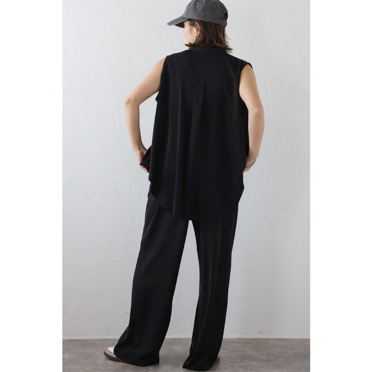 マットサテンノースリブラウス×パンツセットアップ 77-003664 | BONJOUR SAGAN | 詳細画像12 