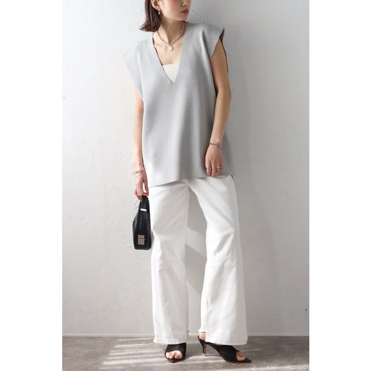 サマーニットVネックボクシーベスト 77-003720 | BONJOUR SAGAN | 詳細画像2 