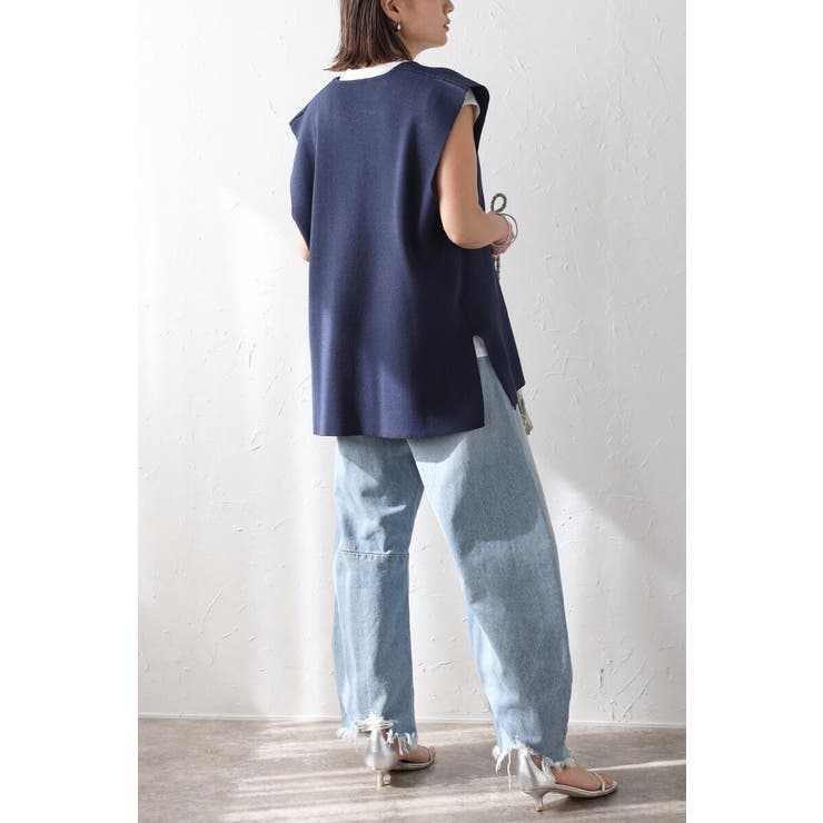 サマーニットVネックボクシーベスト 77-003720 | BONJOUR SAGAN | 詳細画像6 