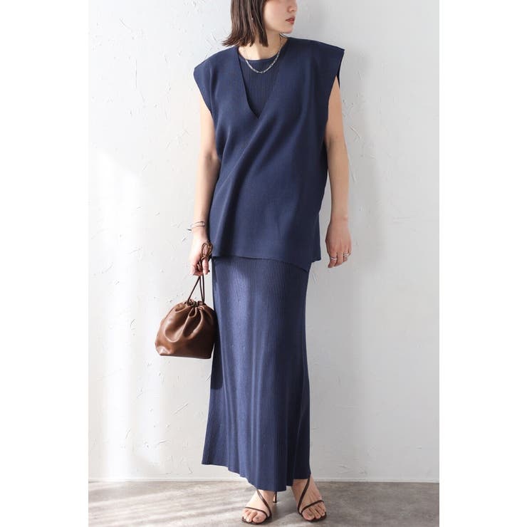 サマーニットVネックボクシーベスト 77-003720 | BONJOUR SAGAN | 詳細画像8 