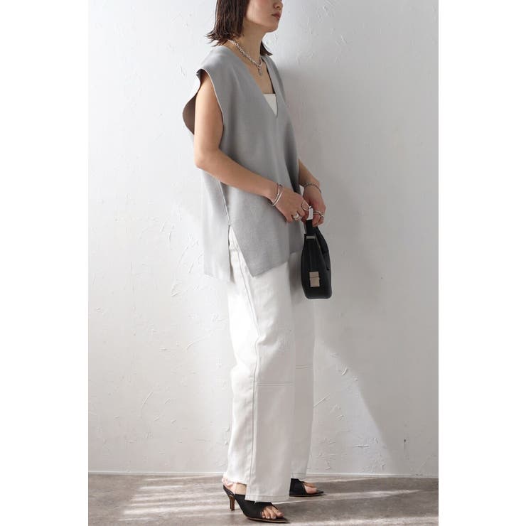 サマーニットVネックボクシーベスト 77-003720 | BONJOUR SAGAN | 詳細画像14 