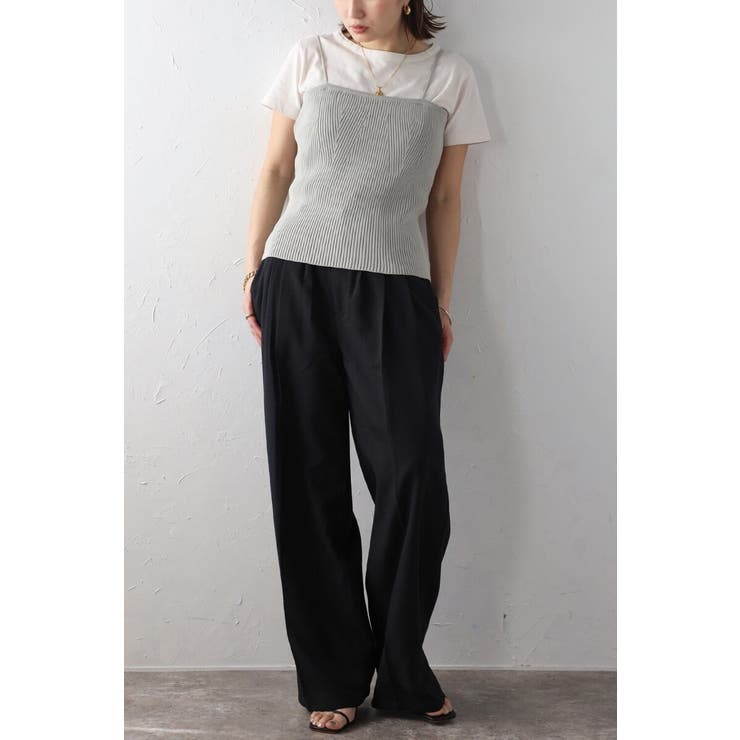 ウエストシェイプリブニットキャミソール 77-003722 | BONJOUR SAGAN | 詳細画像1 