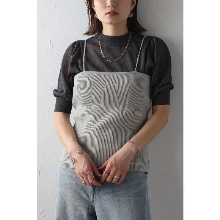 ウエストシェイプリブニットキャミソール 77-003722 | BONJOUR SAGAN | 詳細画像7 