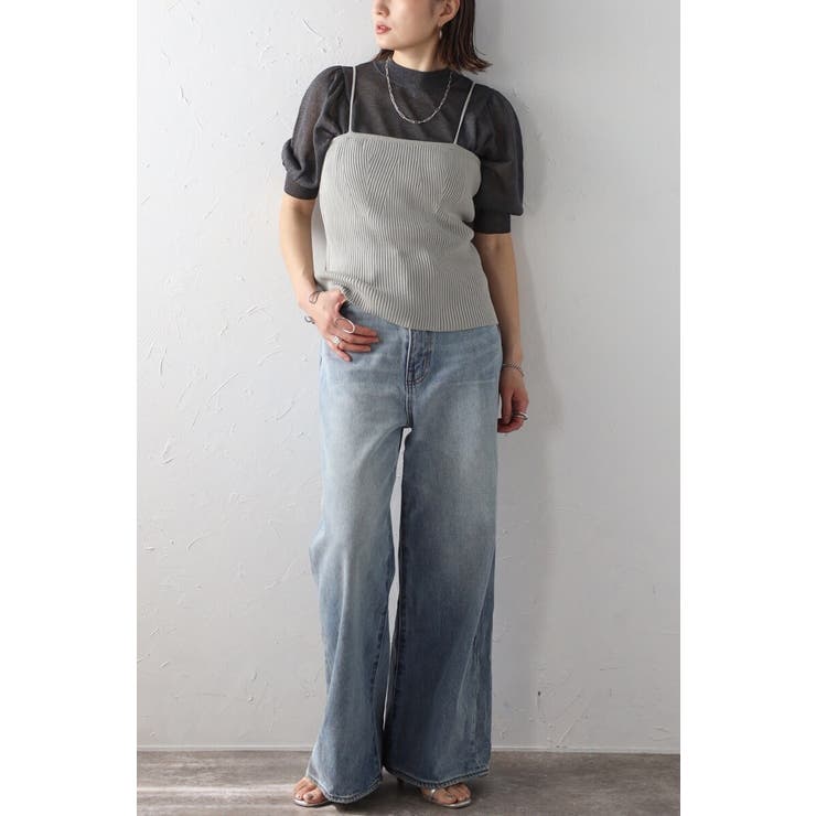 ウエストシェイプリブニットキャミソール 77-003722 | BONJOUR SAGAN | 詳細画像8 