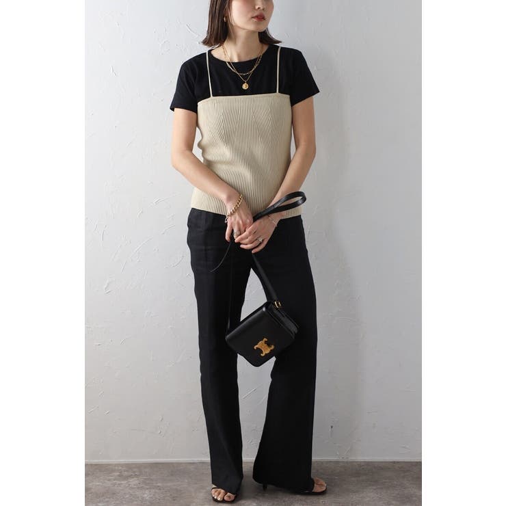 ウエストシェイプリブニットキャミソール 77-003722 | BONJOUR SAGAN | 詳細画像14 