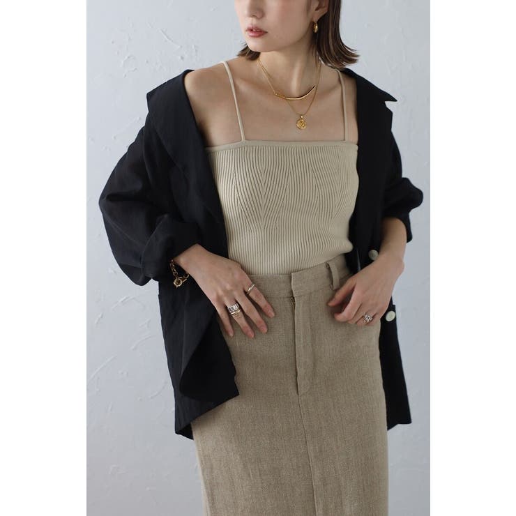 ウエストシェイプリブニットキャミソール 77-003722 | BONJOUR SAGAN | 詳細画像17 