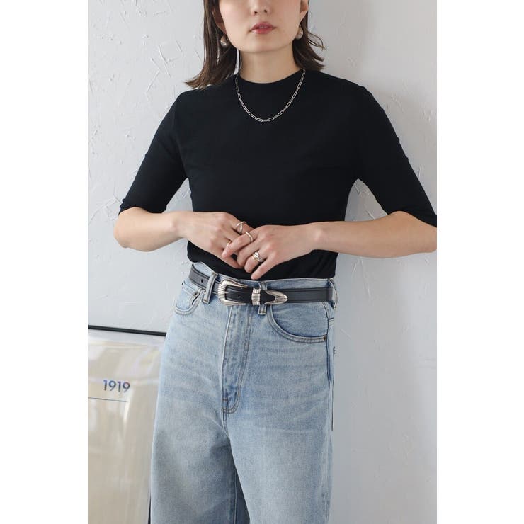BLACK | 接触冷感ダイバーニットT 77-003754 | BONJOUR SAGAN