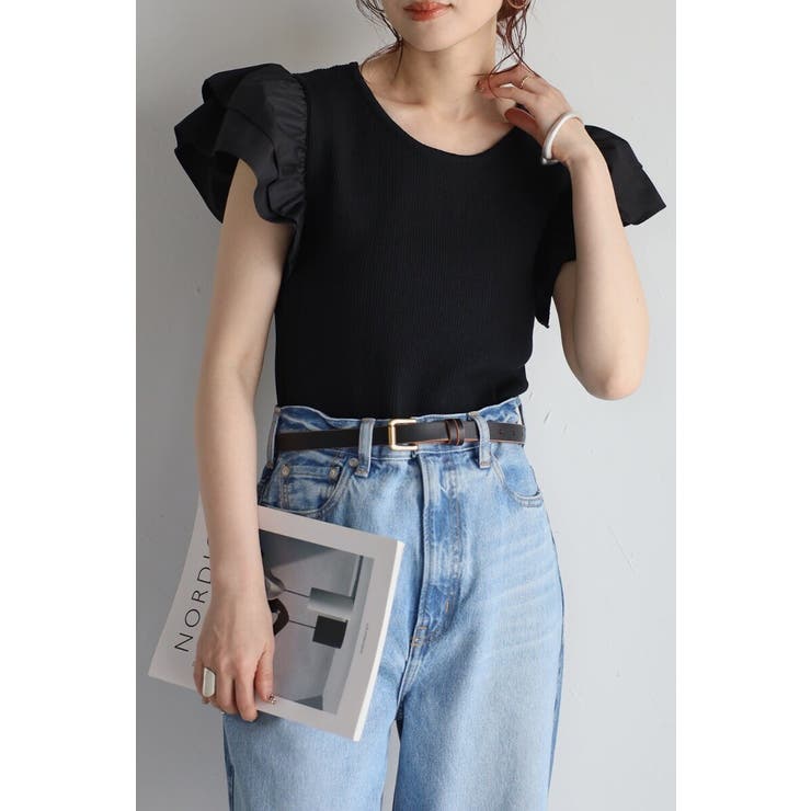 ショルダーフリルサマーニットドッキングプルオーバー 77-003782 | BONJOUR SAGAN | 詳細画像1 