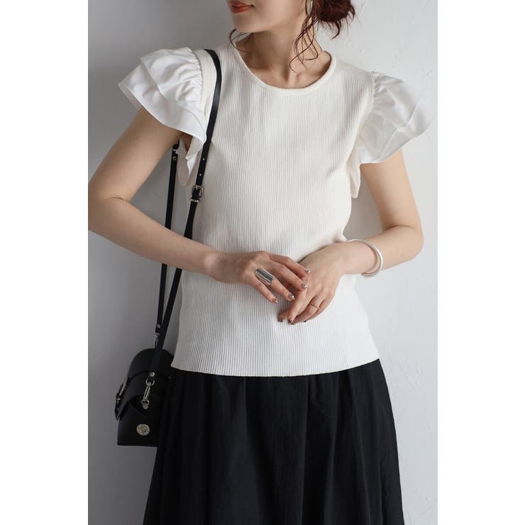 ショルダーフリルサマーニットドッキングプルオーバー 77-003782 | BONJOUR SAGAN | 詳細画像2 