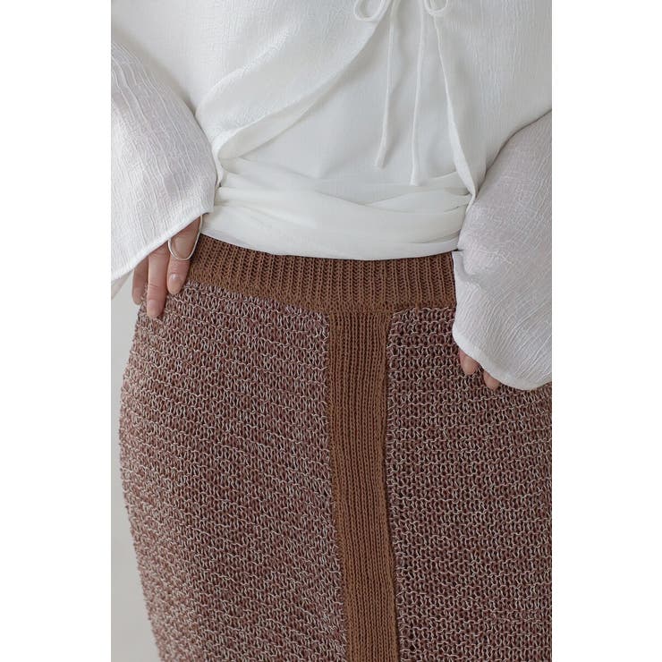 前後2WAYミックスカラーニットスカート 77-003788 | BONJOUR SAGAN | 詳細画像7 