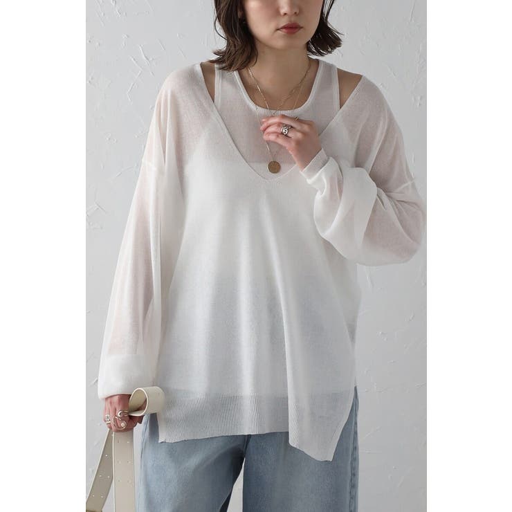 OFF-WHITE | シアーニットアメスリタンク×Vネックプルオーバーセット 77-003793 | BONJOUR SAGAN