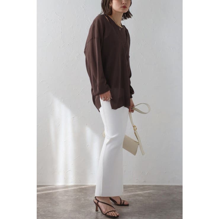 シアーニットアメスリタンク×Vネックプルオーバーセット 77-003793 | BONJOUR SAGAN | 詳細画像6 