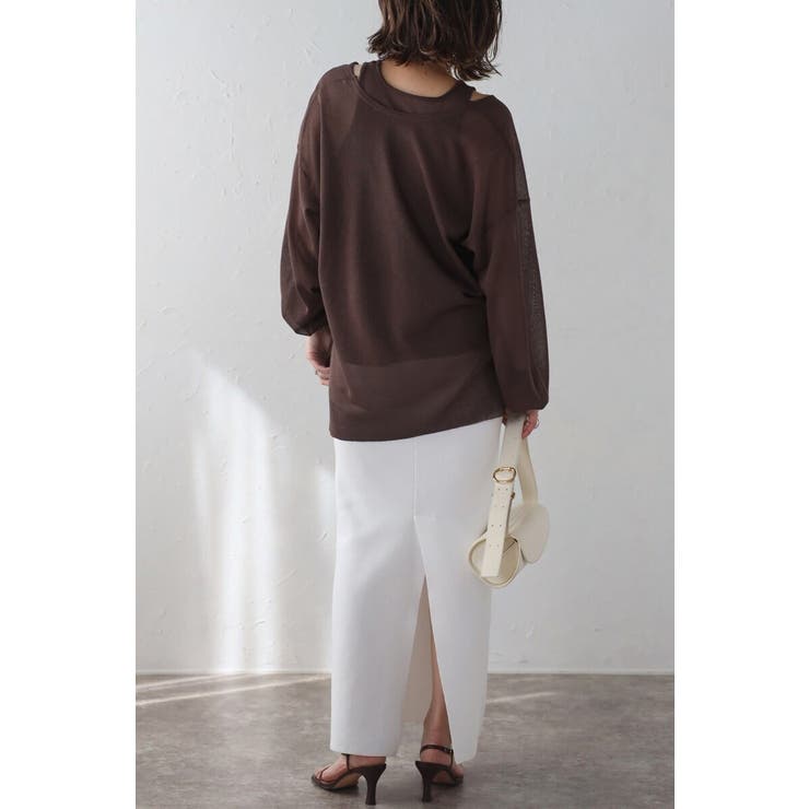 シアーニットアメスリタンク×Vネックプルオーバーセット 77-003793 | BONJOUR SAGAN | 詳細画像8 