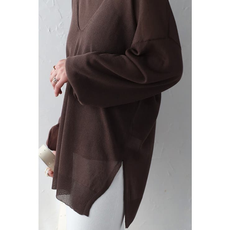 シアーニットアメスリタンク×Vネックプルオーバーセット 77-003793 | BONJOUR SAGAN | 詳細画像10 