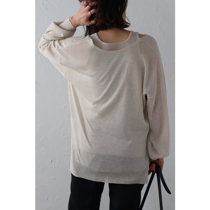 シアーニットアメスリタンク×Vネックプルオーバーセット 77-003793 | BONJOUR SAGAN | 詳細画像16 