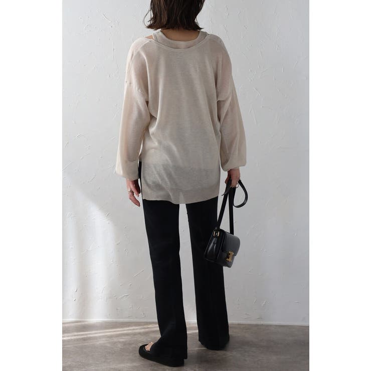 シアーニットアメスリタンク×Vネックプルオーバーセット 77-003793 | BONJOUR SAGAN | 詳細画像17 