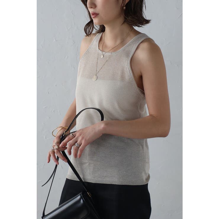 シアーニットアメスリタンク×Vネックプルオーバーセット 77-003793 | BONJOUR SAGAN | 詳細画像21 