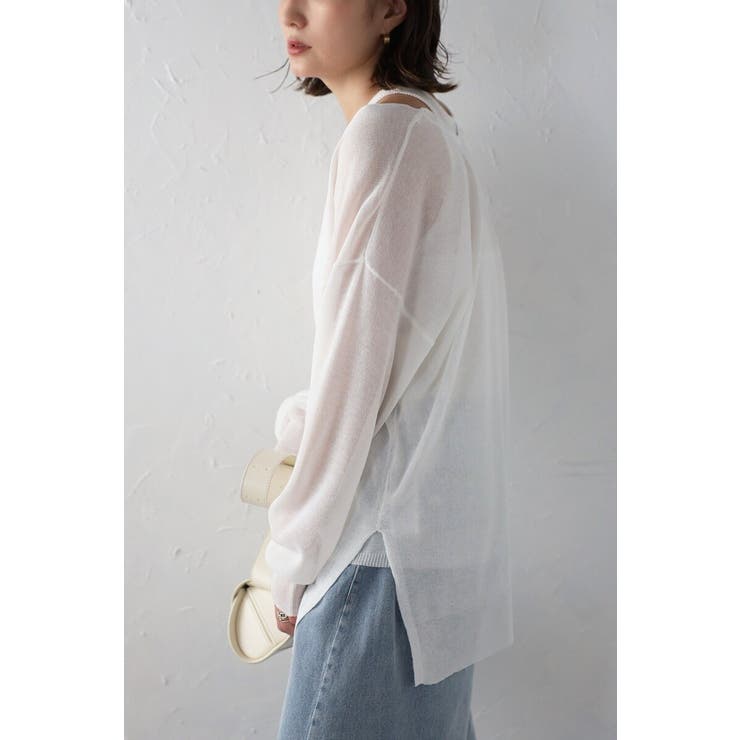 シアーニットアメスリタンク×Vネックプルオーバーセット 77-003793 | BONJOUR SAGAN | 詳細画像23 