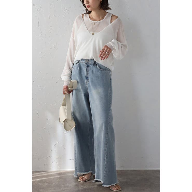 シアーニットアメスリタンク×Vネックプルオーバーセット 77-003793 | BONJOUR SAGAN | 詳細画像24 