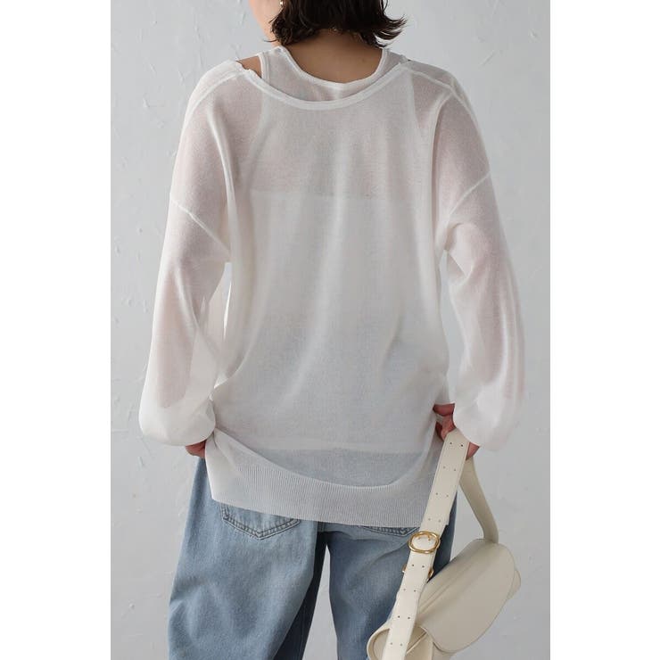 シアーニットアメスリタンク×Vネックプルオーバーセット 77-003793 | BONJOUR SAGAN | 詳細画像25 