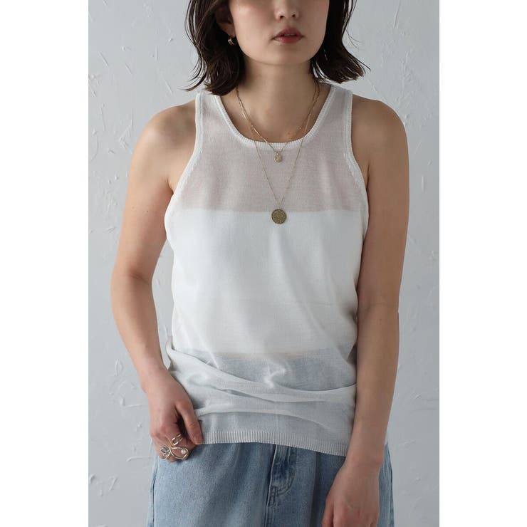 シアーニットアメスリタンク×Vネックプルオーバーセット 77-003793 | BONJOUR SAGAN | 詳細画像29 