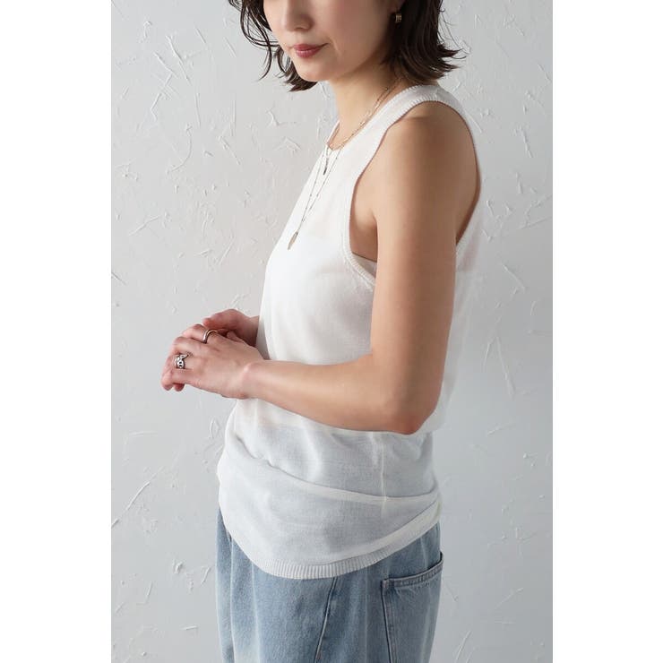 シアーニットアメスリタンク×Vネックプルオーバーセット 77-003793 | BONJOUR SAGAN | 詳細画像30 