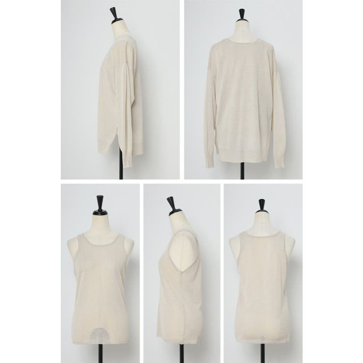 シアーニットアメスリタンク×Vネックプルオーバーセット 77-003793 | BONJOUR SAGAN | 詳細画像33 