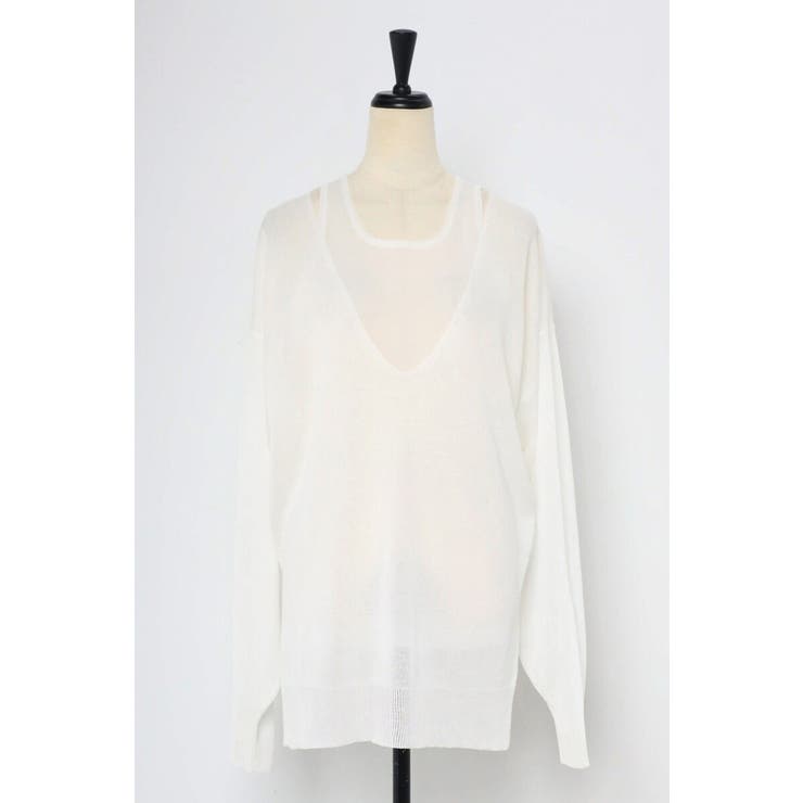 シアーニットアメスリタンク×Vネックプルオーバーセット 77-003793 | BONJOUR SAGAN | 詳細画像34 