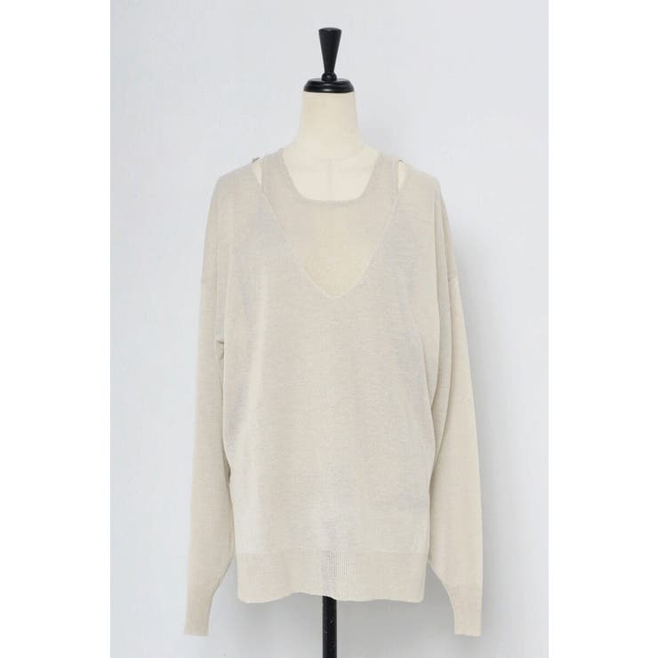 シアーニットアメスリタンク×Vネックプルオーバーセット 77-003793 | BONJOUR SAGAN | 詳細画像35 