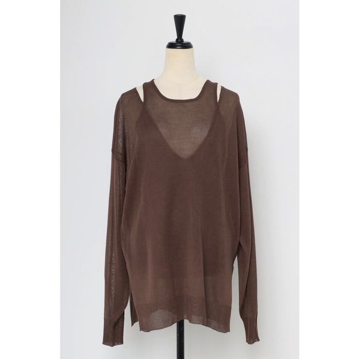 シアーニットアメスリタンク×Vネックプルオーバーセット 77-003793 | BONJOUR SAGAN | 詳細画像36 