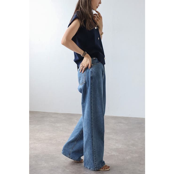 ゴールド釦ボクシーニットベスト 77-003817 | BONJOUR SAGAN | 詳細画像9 