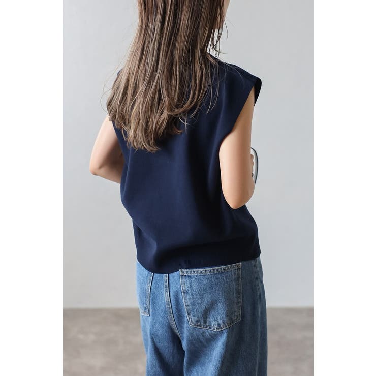 ゴールド釦ボクシーニットベスト 77-003817 | BONJOUR SAGAN | 詳細画像10 