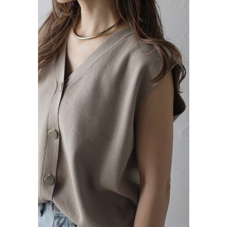 ゴールド釦ボクシーニットベスト 77-003817 | BONJOUR SAGAN | 詳細画像19 