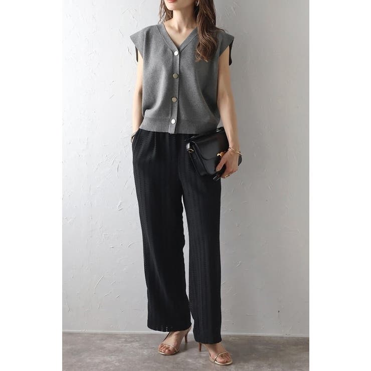 ゴールド釦ボクシーニットベスト 77-003817 | BONJOUR SAGAN | 詳細画像24 