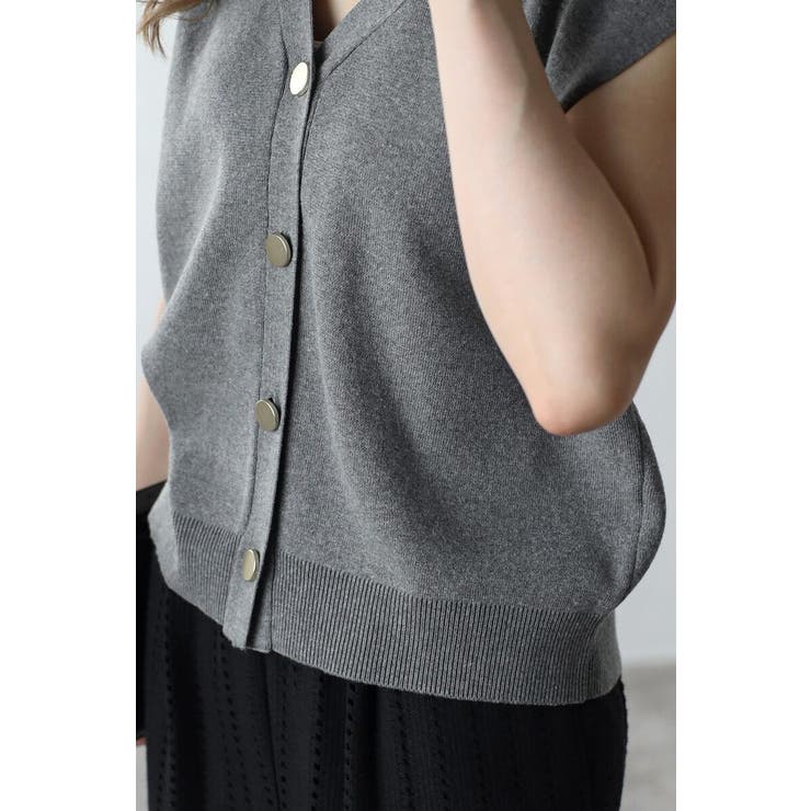 ゴールド釦ボクシーニットベスト 77-003817 | BONJOUR SAGAN | 詳細画像30 