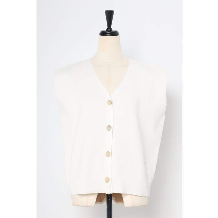 ゴールド釦ボクシーニットベスト 77-003817 | BONJOUR SAGAN | 詳細画像34 