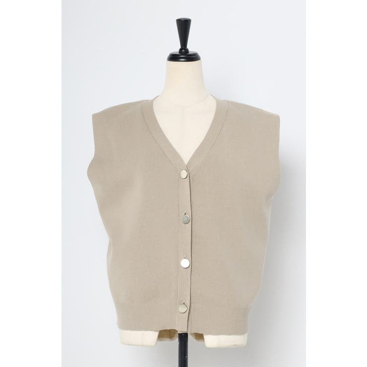 ゴールド釦ボクシーニットベスト 77-003817 | BONJOUR SAGAN | 詳細画像36 