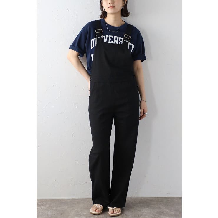 BLACK | リネンオーバーオール 99-000111 | BONJOUR SAGAN