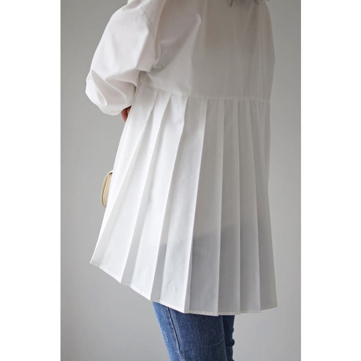 プリーツ切替バンドカラーシャツ | BONJOUR SAGAN | 詳細画像4 